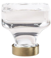 Amerock Glacio Series BP36653CBBZ Cabinet Knob, 1-5/16 in Projection, Glass/Zinc, Clear/Golden Champagne